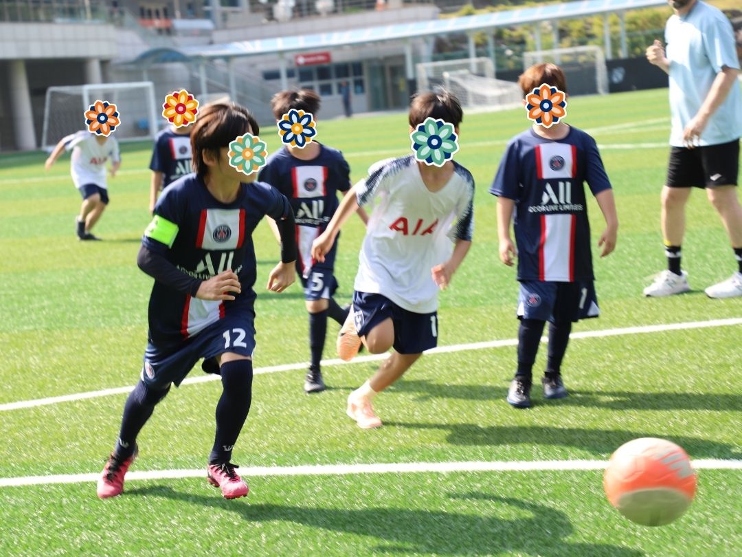 Children playing soccer during the Jerusalem Ministries Soccer Camp.
